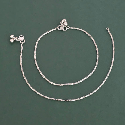 Silver plated classic anklets