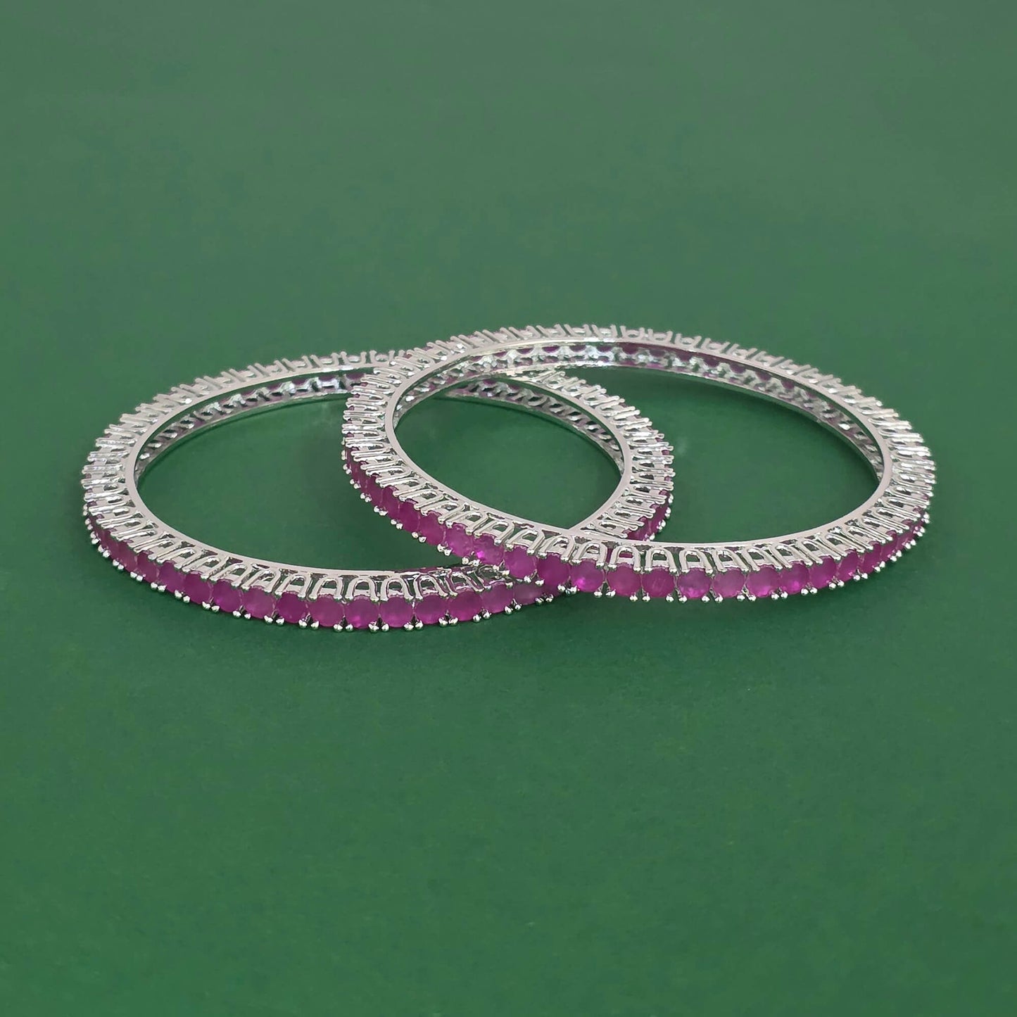 Silver plated American Diamond bangles