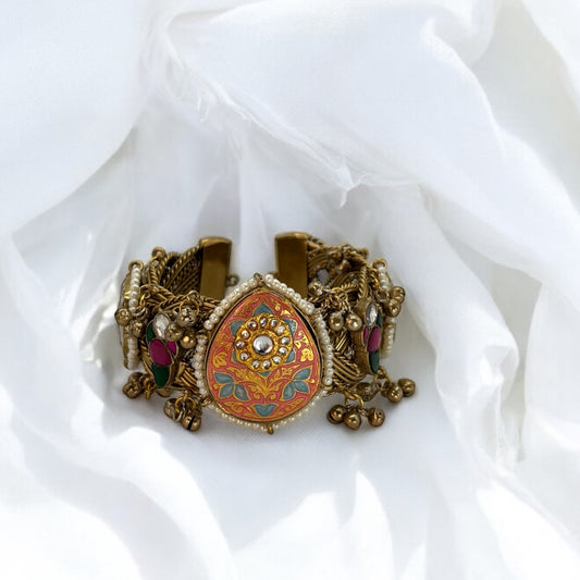 Pachi kundan broad bracelet