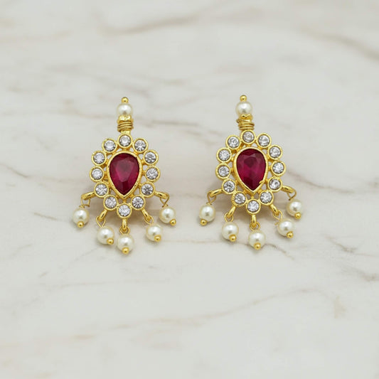 Gold plated moti earrings