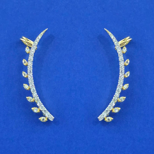 2tone American Diamond ear cuffs