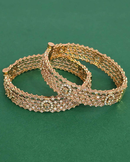 Gold plated American Diamond openable bangles