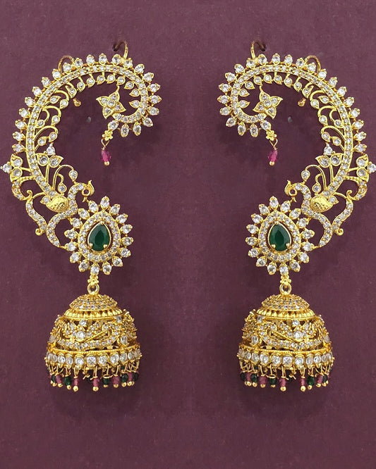 Gold plated American Diamond earcuffs
