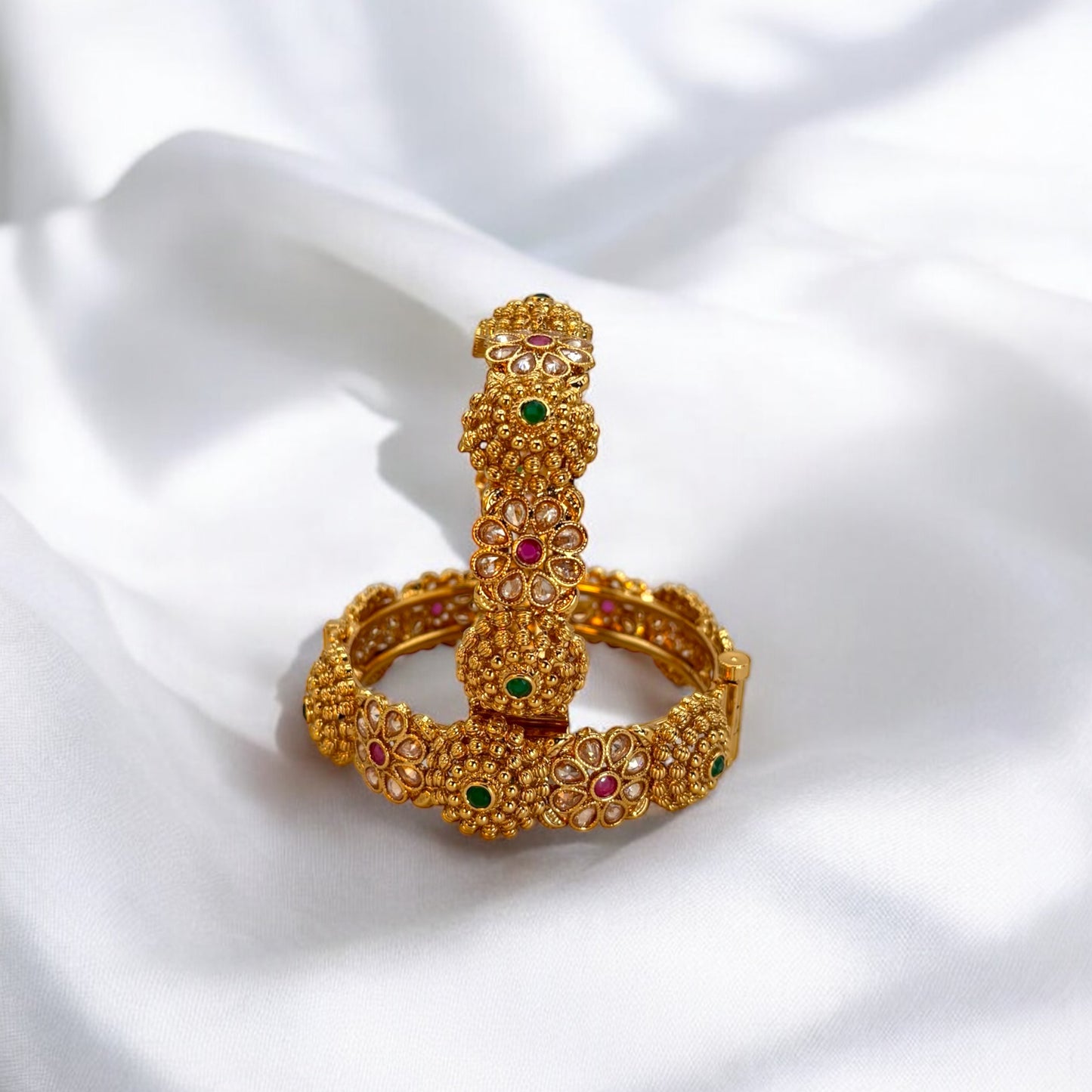 Gold plated polki kadas