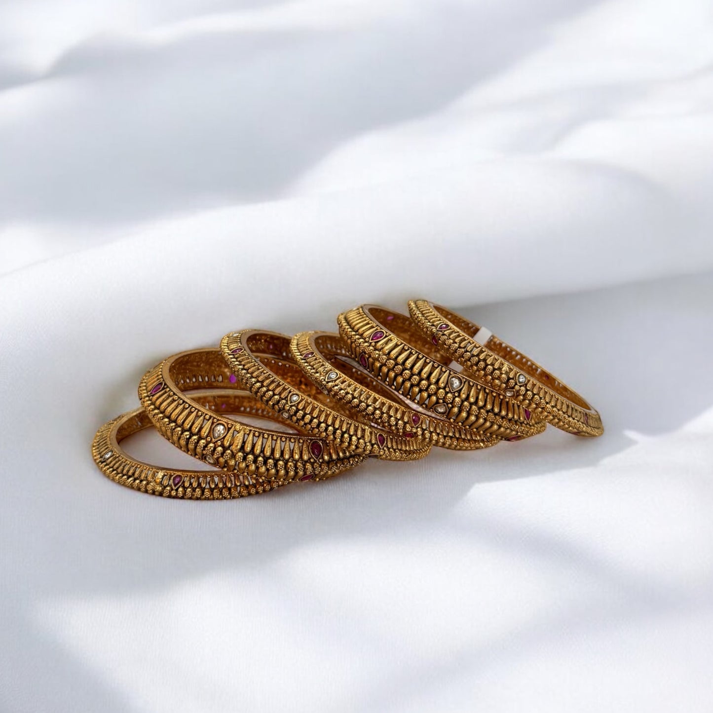 Antique gold plated bangle set
