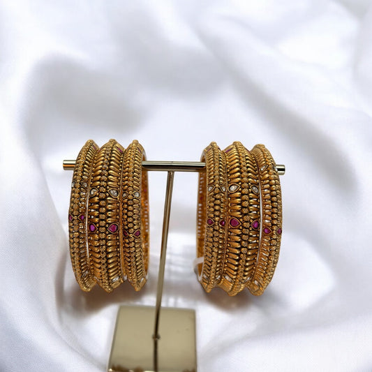 Antique gold plated bangle set