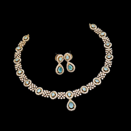 Matte finish gold plated necklace set