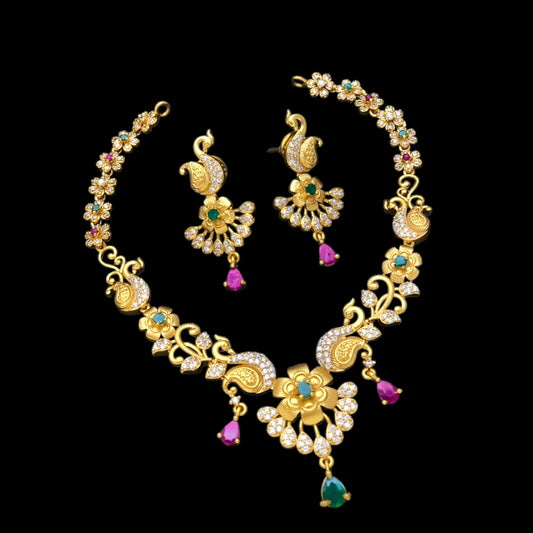Gold plated AD necklace set