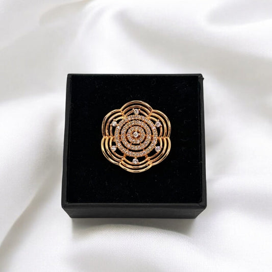 Rose gold AD adjustable ring