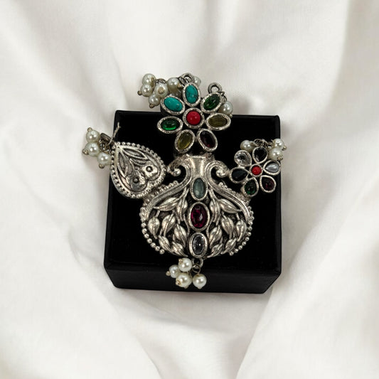 Oxidized silver statement ring