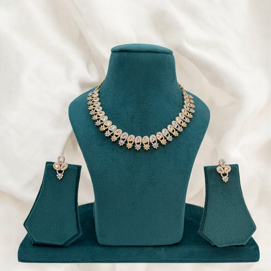 Gold plated American Diamond necklace set