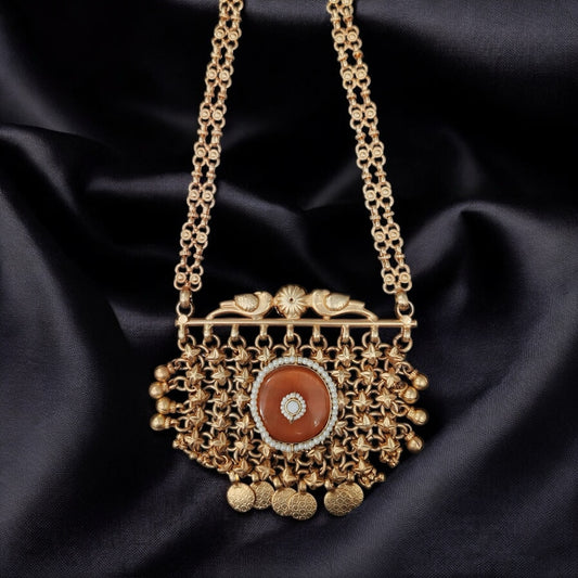 Golden long necklace