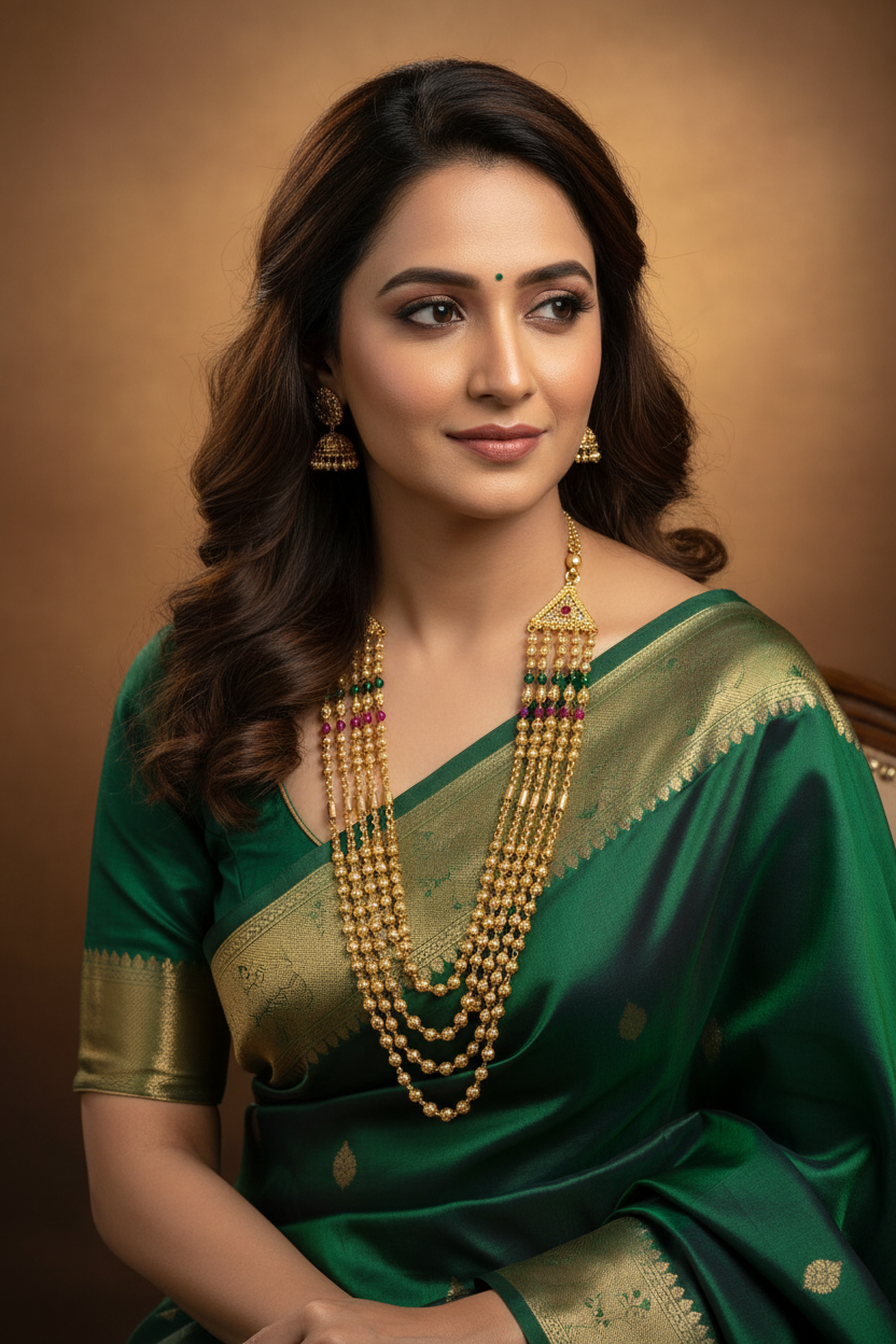 High gold plated five layered necklace