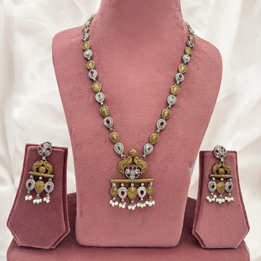 Dual tone chain necklace set