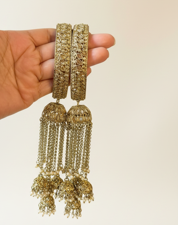 Kashmiri bangles with long ghungroo