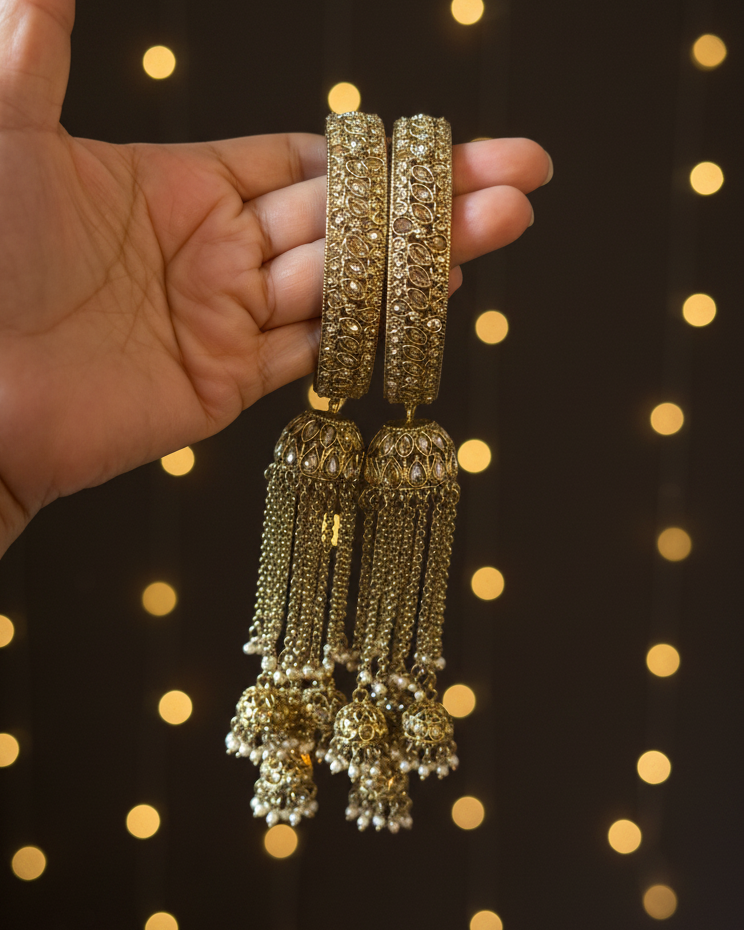 Kashmiri bangles with long ghungroo