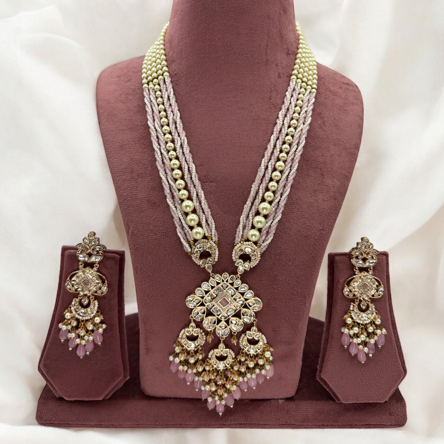 Pink long mala set