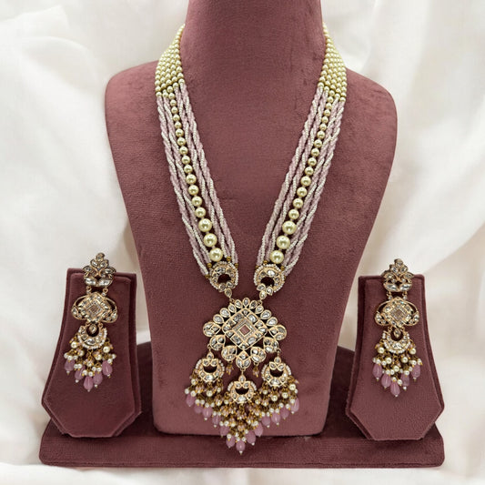 Pink long mala set