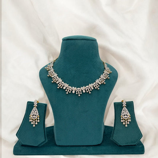 Gold plated American Diamond necklace set