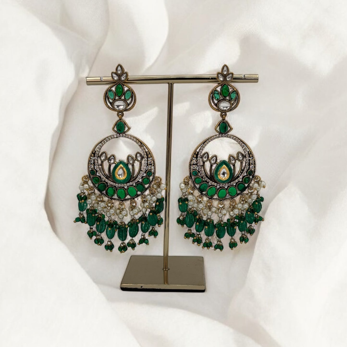 Emerald green earrings