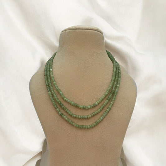 Three layered light green mala