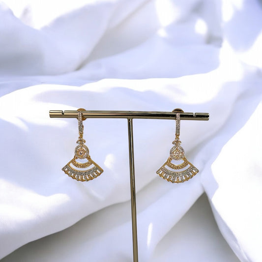 Dual tone American Diamond earrings