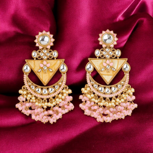 MOP earrings with mehndi plating