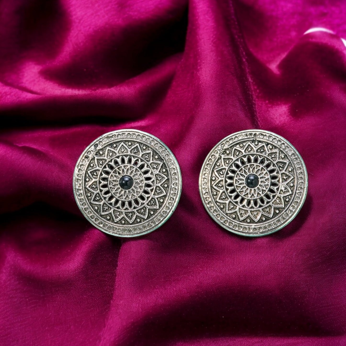 Silver oxidized studs
