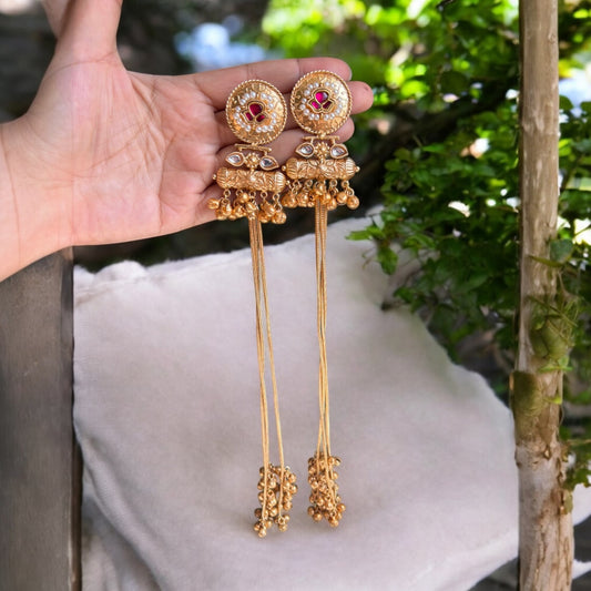 Gold plated kashmiri earrings