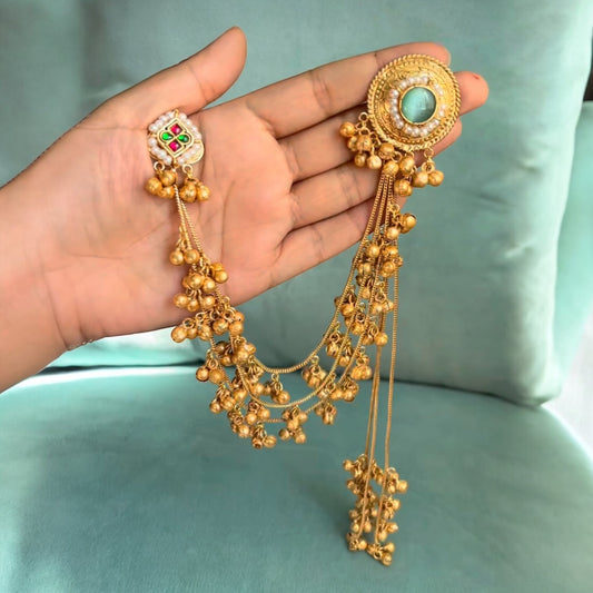 Pachi kundan kashmiri earrings