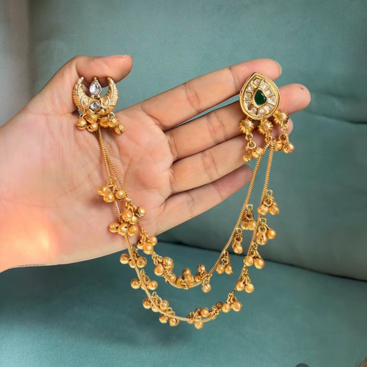 Pachi kundan Kashmiri earrings