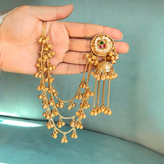 Pachi kundan kashmiri earrings