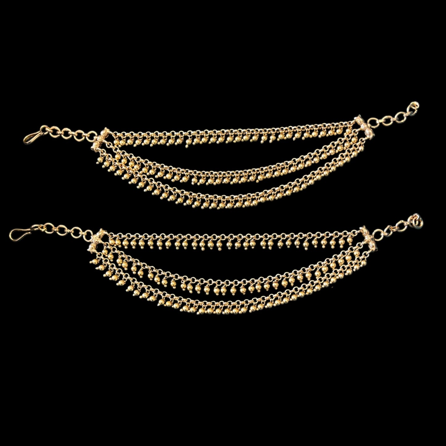 Matte gold plated ear chain