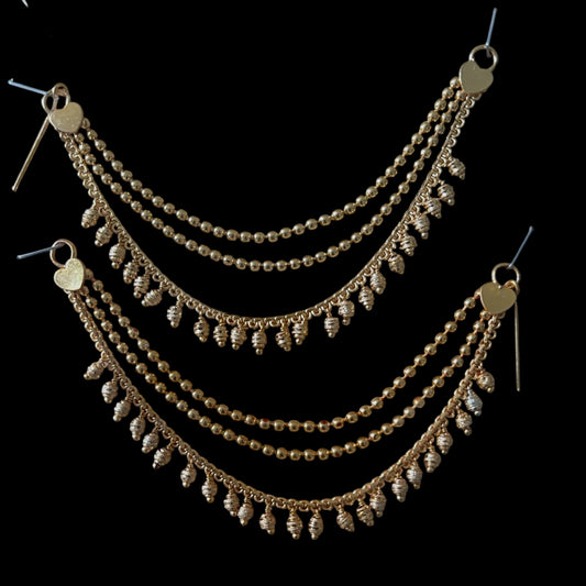 Gold plated ear chain