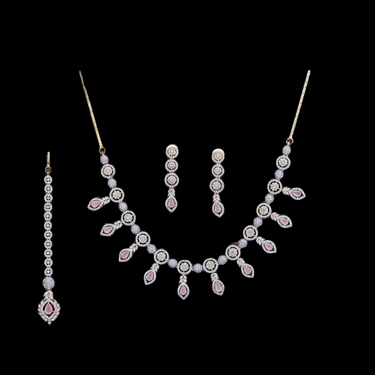 2Tone American Diamond necklace set