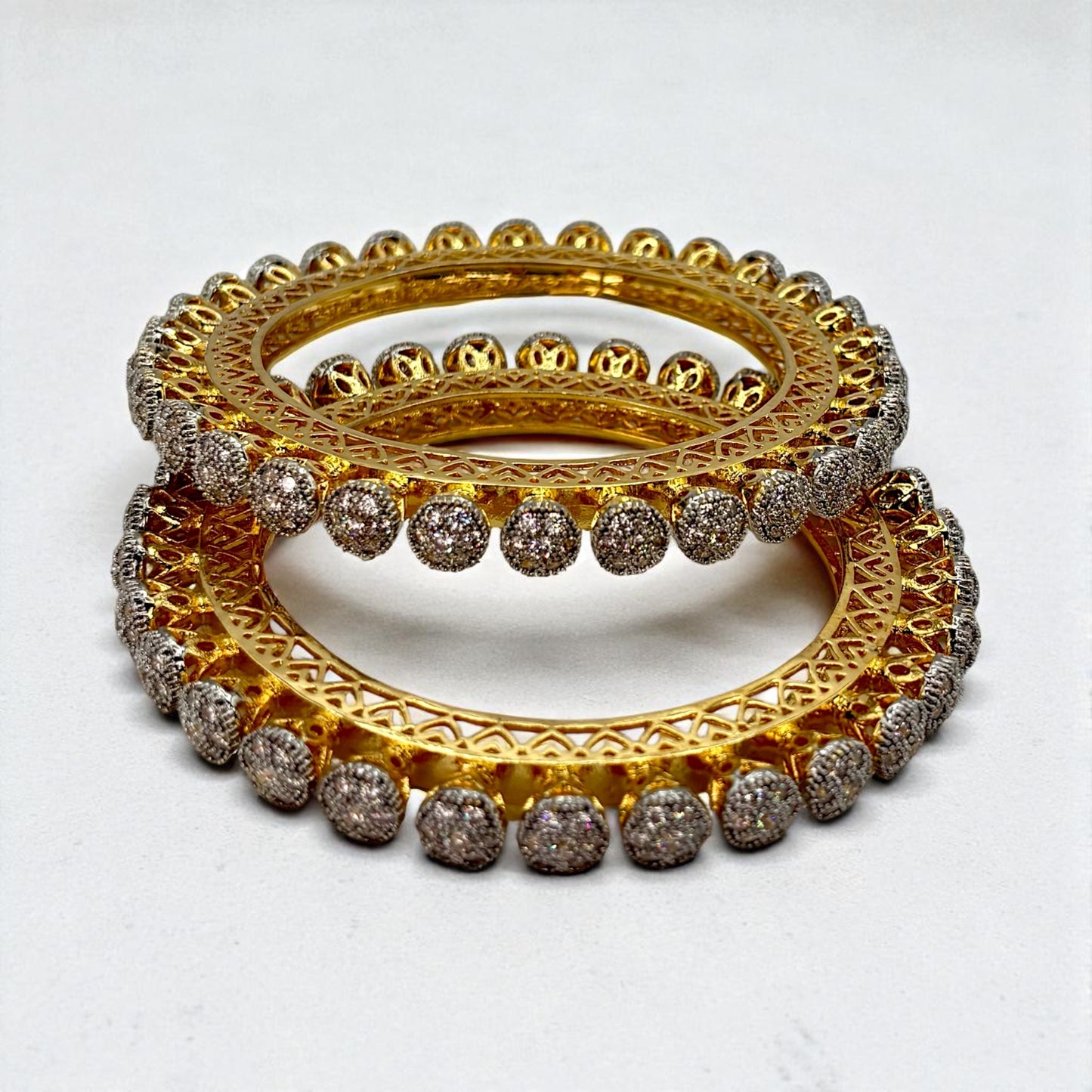 2tone Cz bangles/kadas