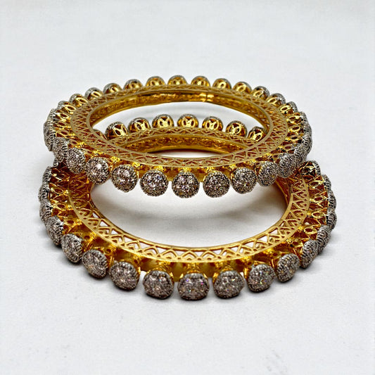 2tone Cz bangles/kadas