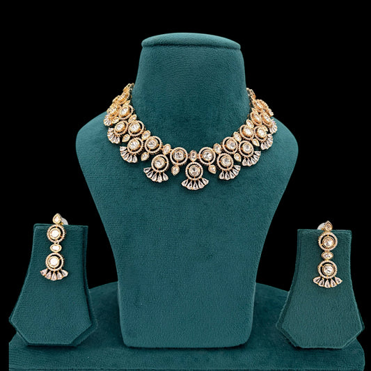 Gold plated Cz necklace set