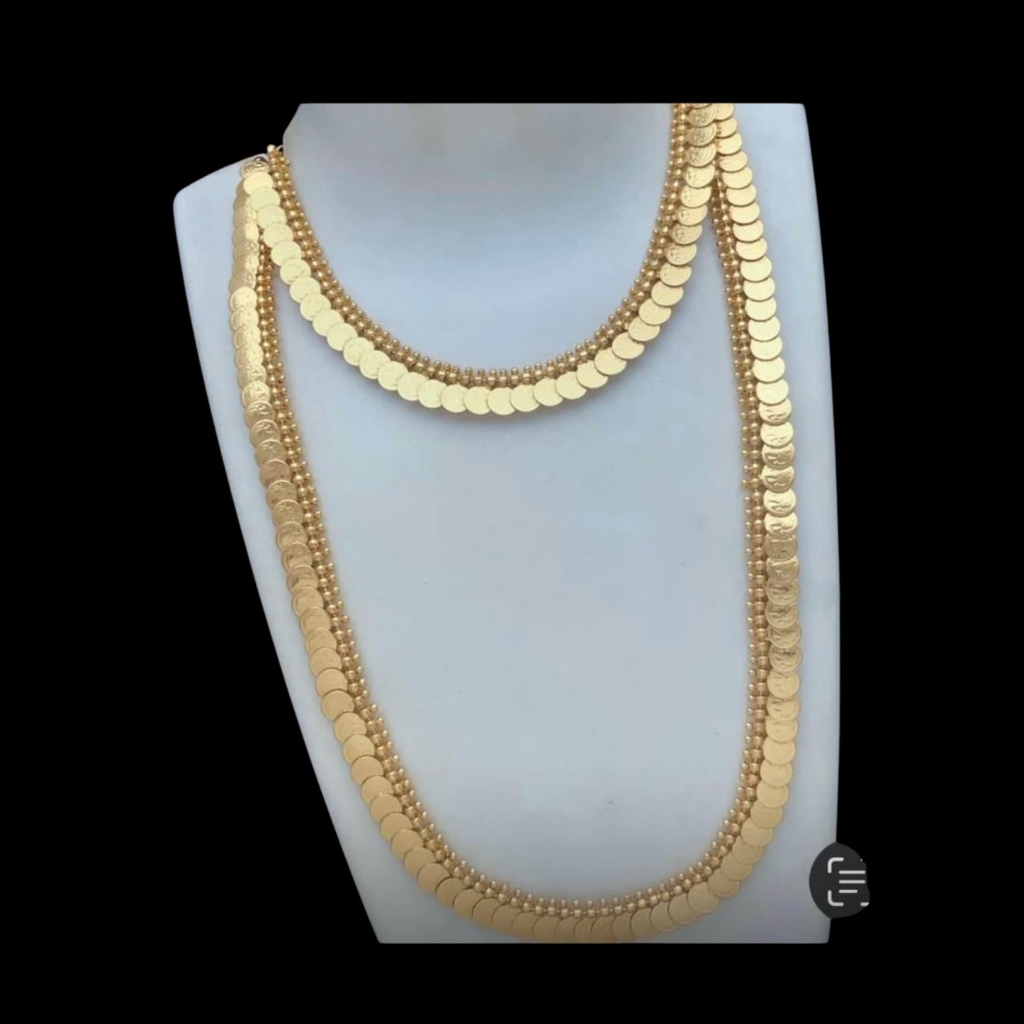 Micro gold plated combo of long and small necklace