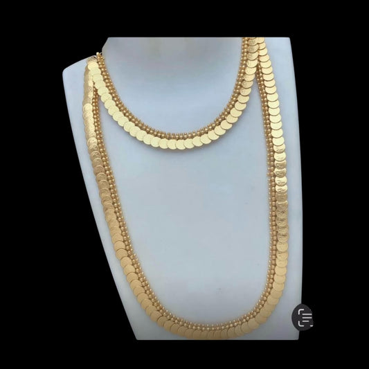 Micro gold plated combo of long and small necklace