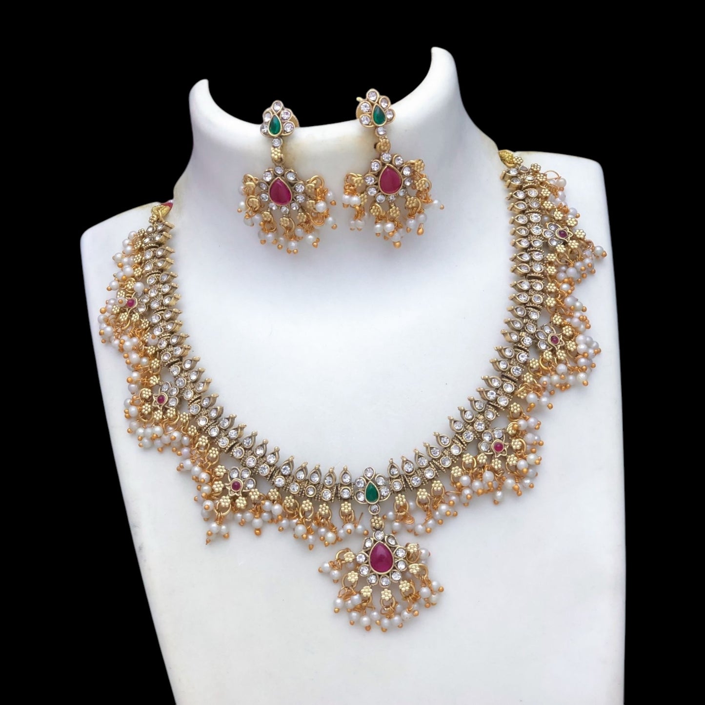 Matte finish necklace set with earrings