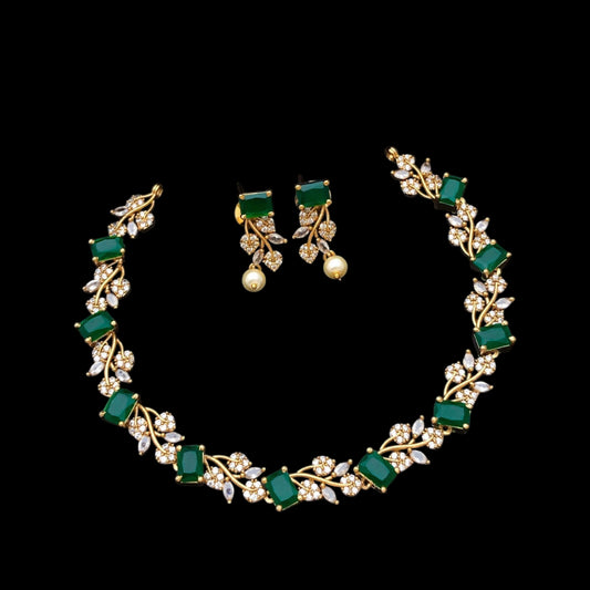Matte gold plated necklace set