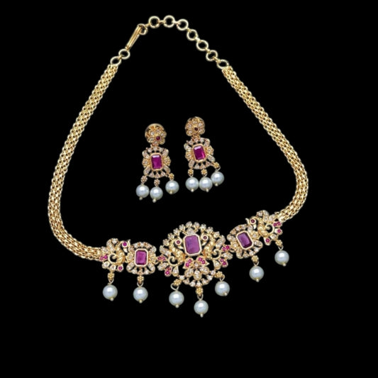 AD gold plated choker set