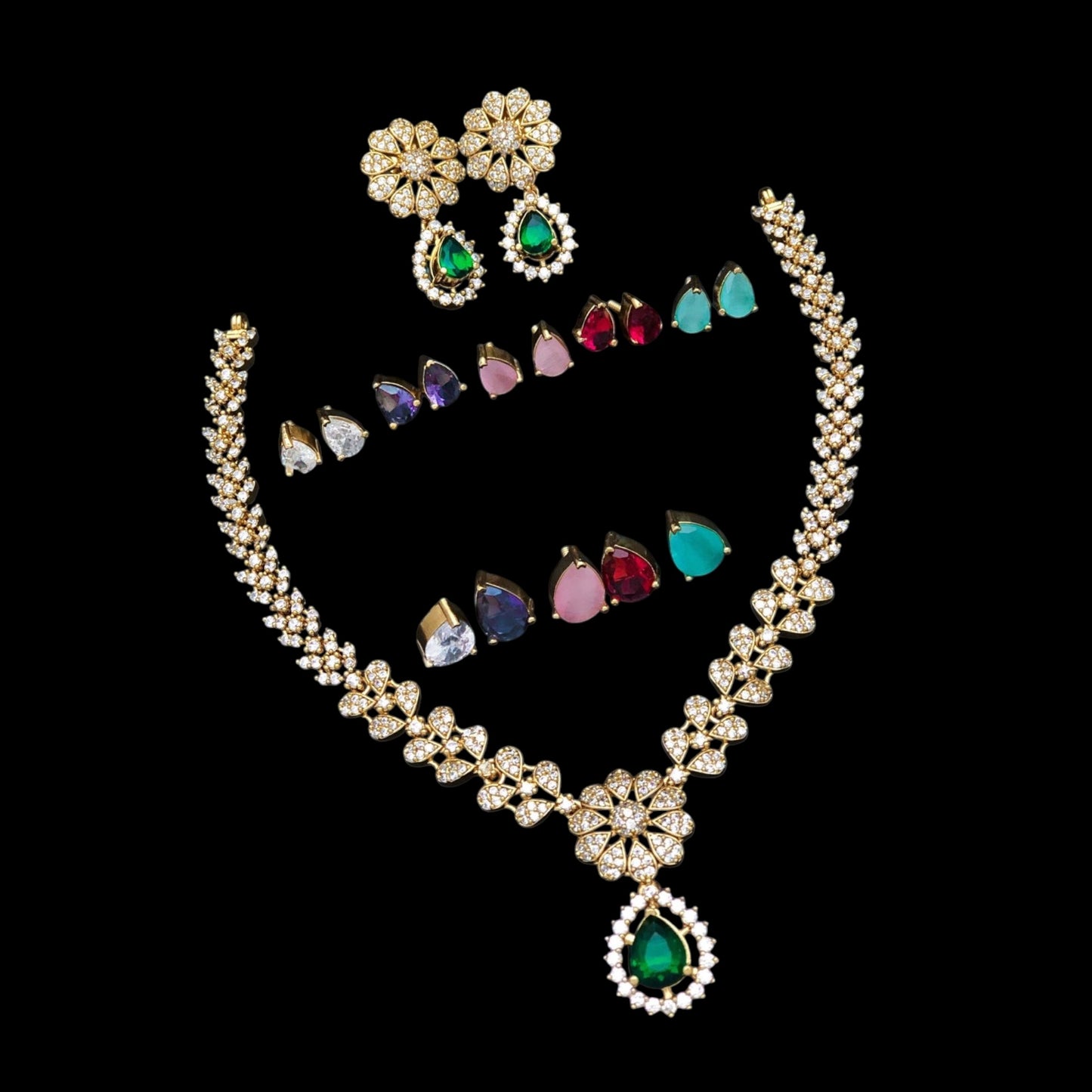 Matte finish premium quality changeable necklace set with earrings