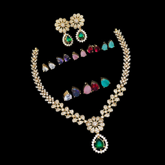 Matte finish premium quality changeable necklace set with earrings
