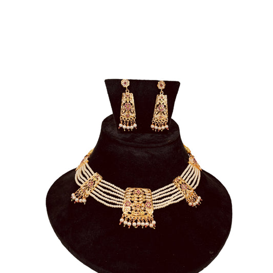 Jadau choker set with earrings