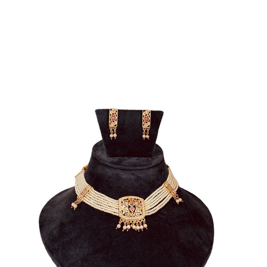 Jadau choker set with earrings