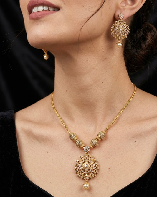 Gold plated necklace set