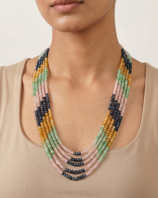 Multi color long mala/necklace